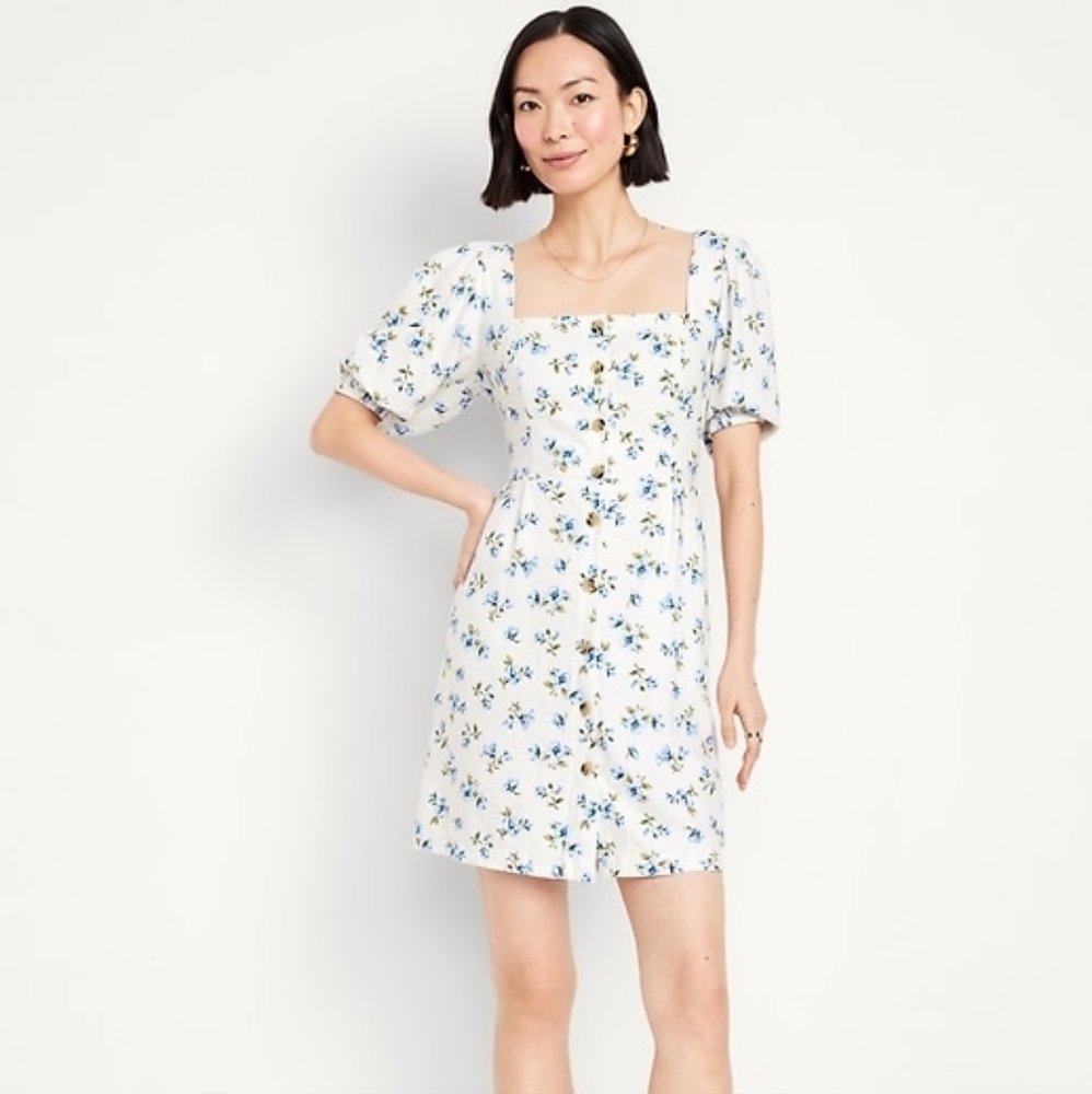 Old Navy Floral Dress - Blue and White